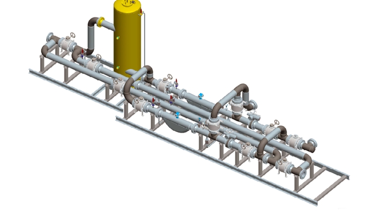 Drawing of a typical loading / offloading skid for ships