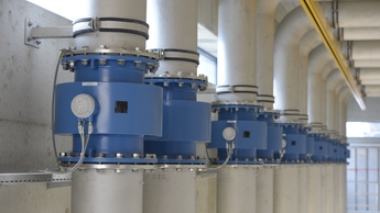 Magmeters in wastewater treatment pump station