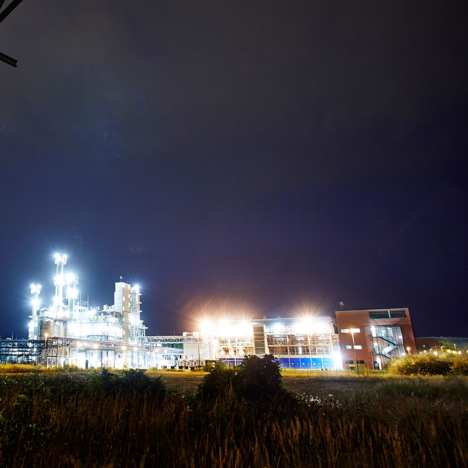 Chemical plant by night
