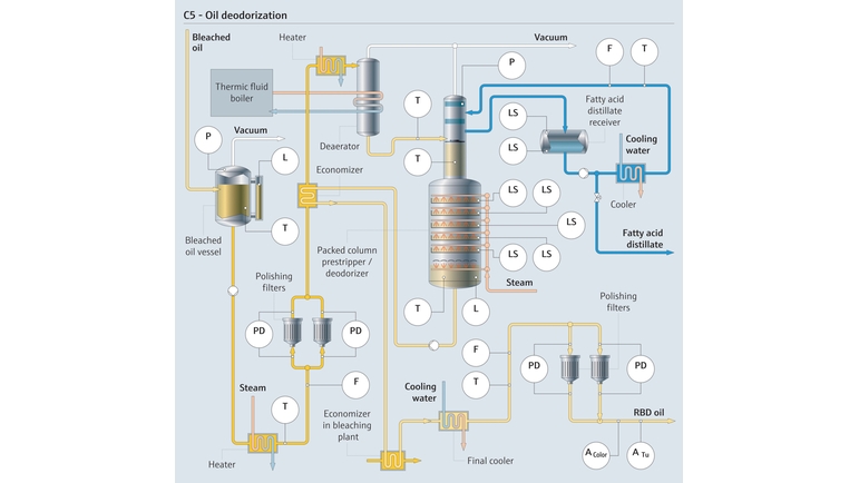 Deodorization process of edible oils