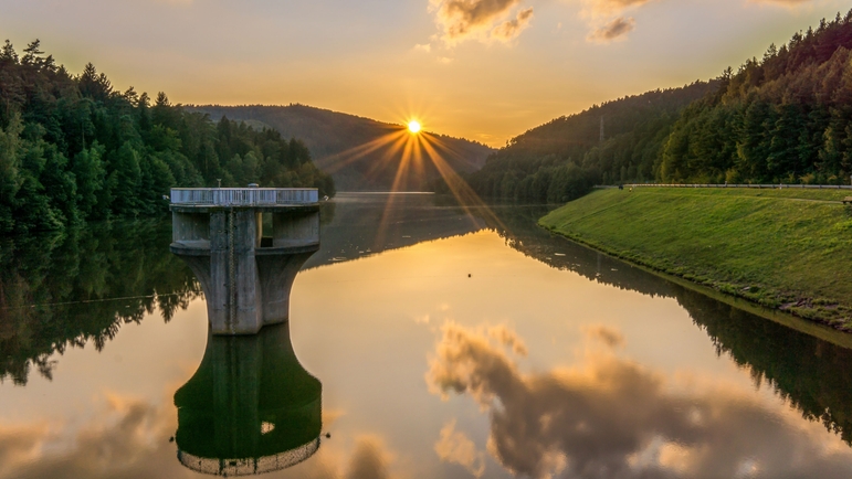 Picture of the water reservoir Marbach (Germany)